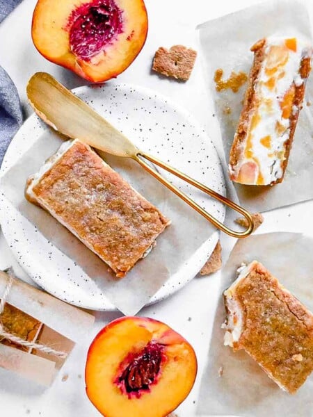 vegan peaches and cream ice cream bars
