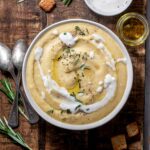 creamy vegan potato leek soup.
