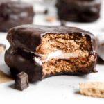 the best vegan moon pie cookies with a marshmallow filling.