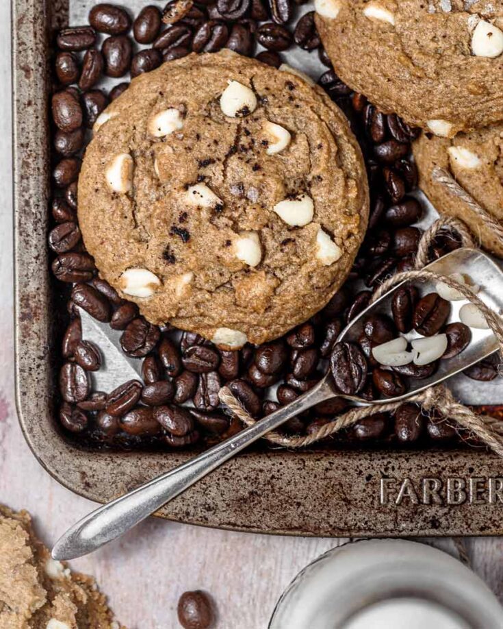 coffee cookies with white chocolate chips