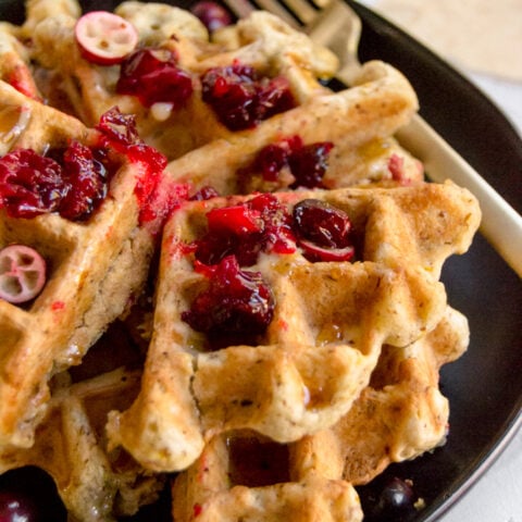 vegan cranberry orange waffles