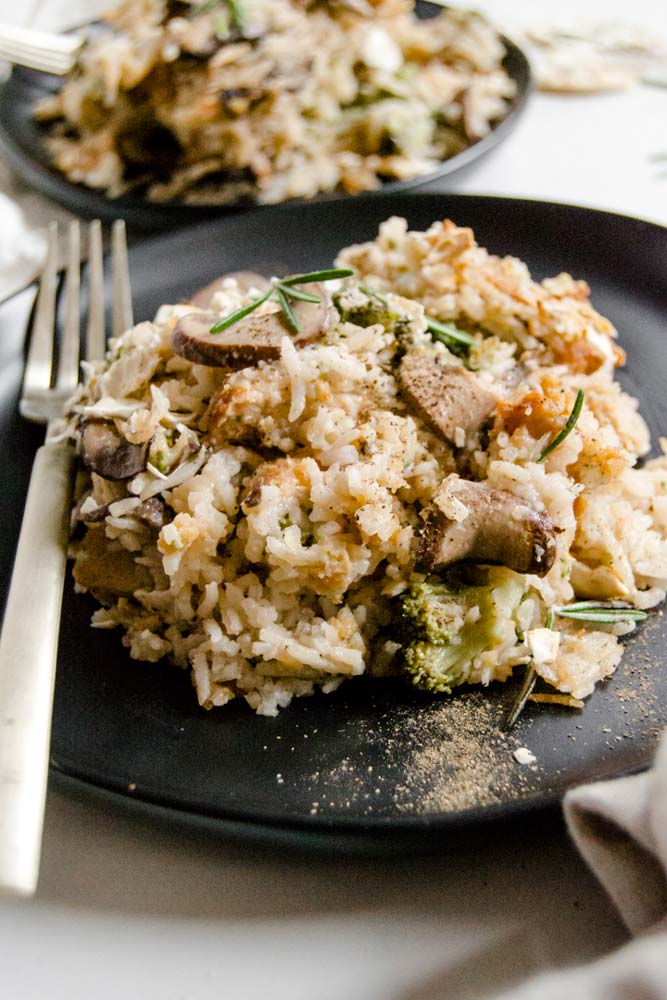 Creamy Vegan Chicken & Rice Casserole | thank you berry much