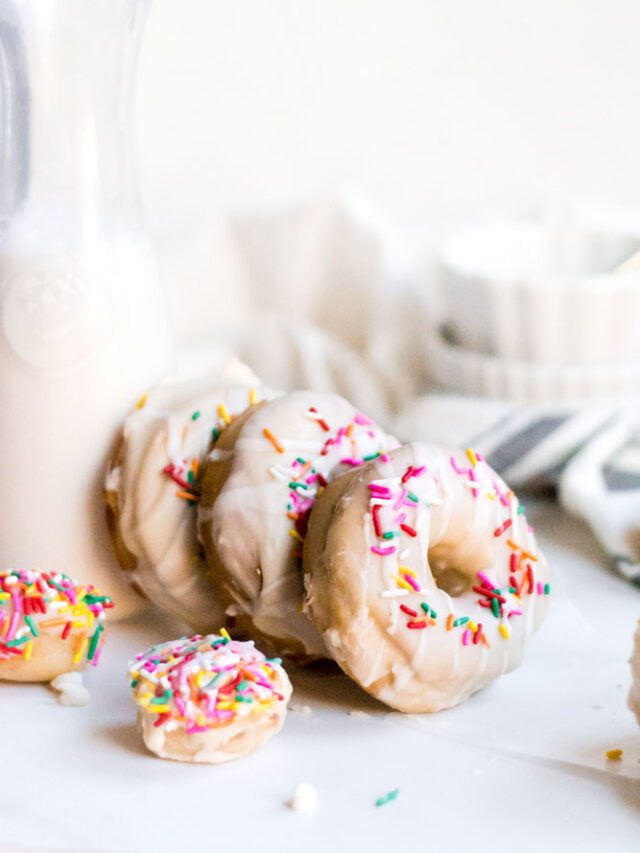 vegan birthday cake donuts