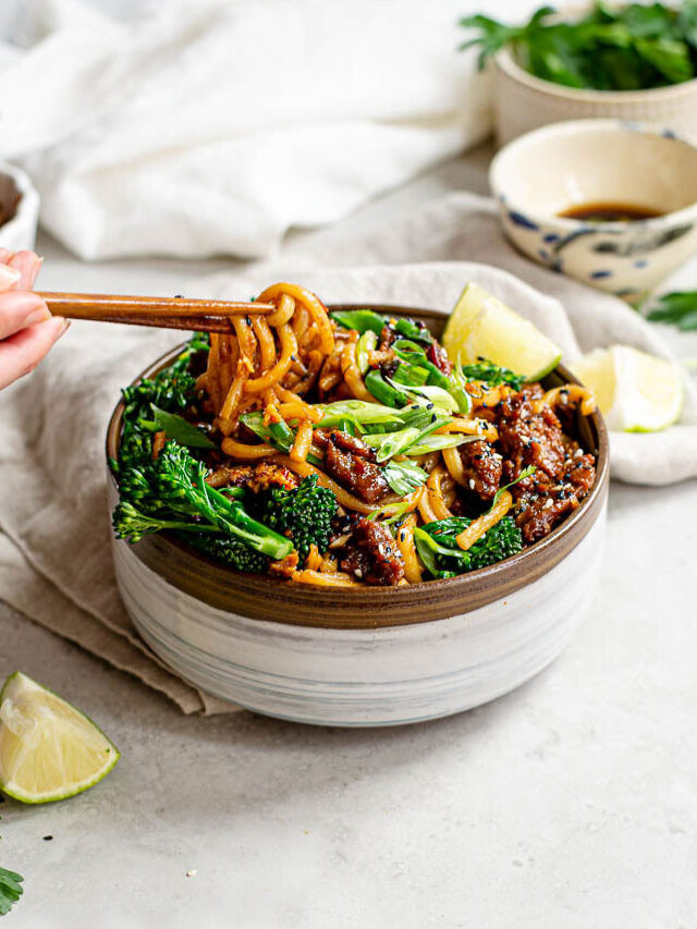 Vegan Sesame Udon Noodles