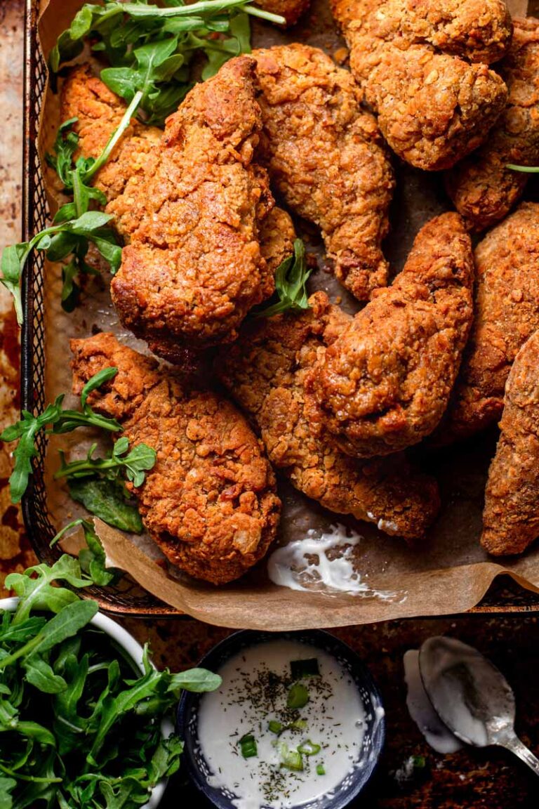 Vegan Buttermilk Air Fryer Seitan Chicken Thank You Berry Much