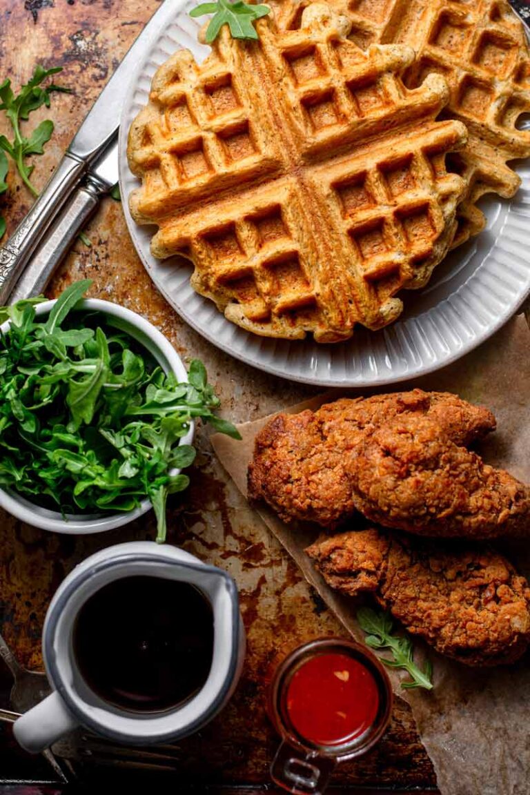 The Best Vegan Chicken and Waffles thank you berry much