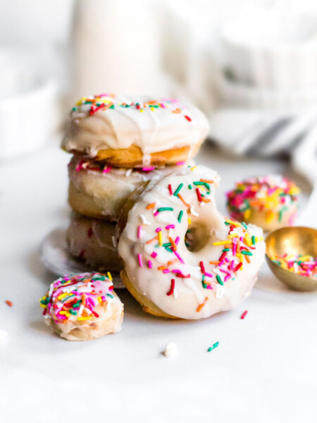 vegan birthday cake donuts