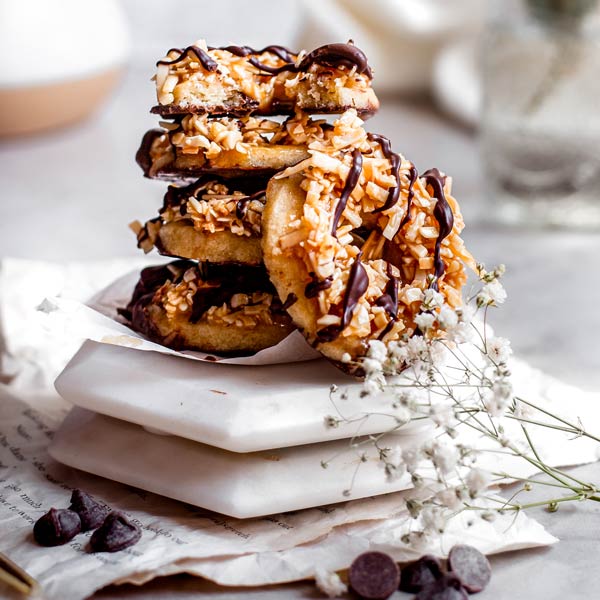 Vegan Samoa Cookies (Caramel Delites) thank you berry much