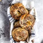 homemade vegan bagels made with only 2 ingredients plus an egg wash.