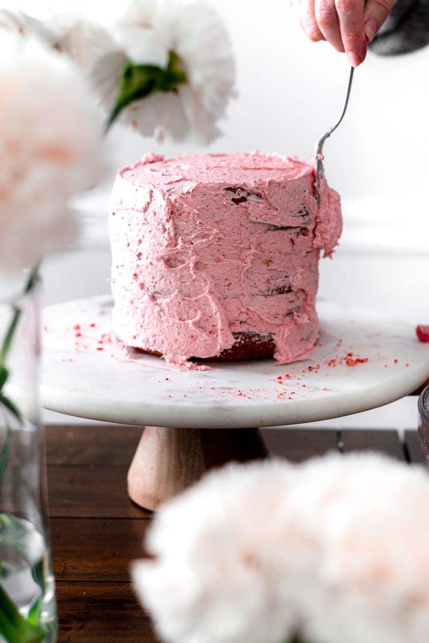 Vegan Strawberry Crunch Cake with Golden Oreos Thank You Berry Much