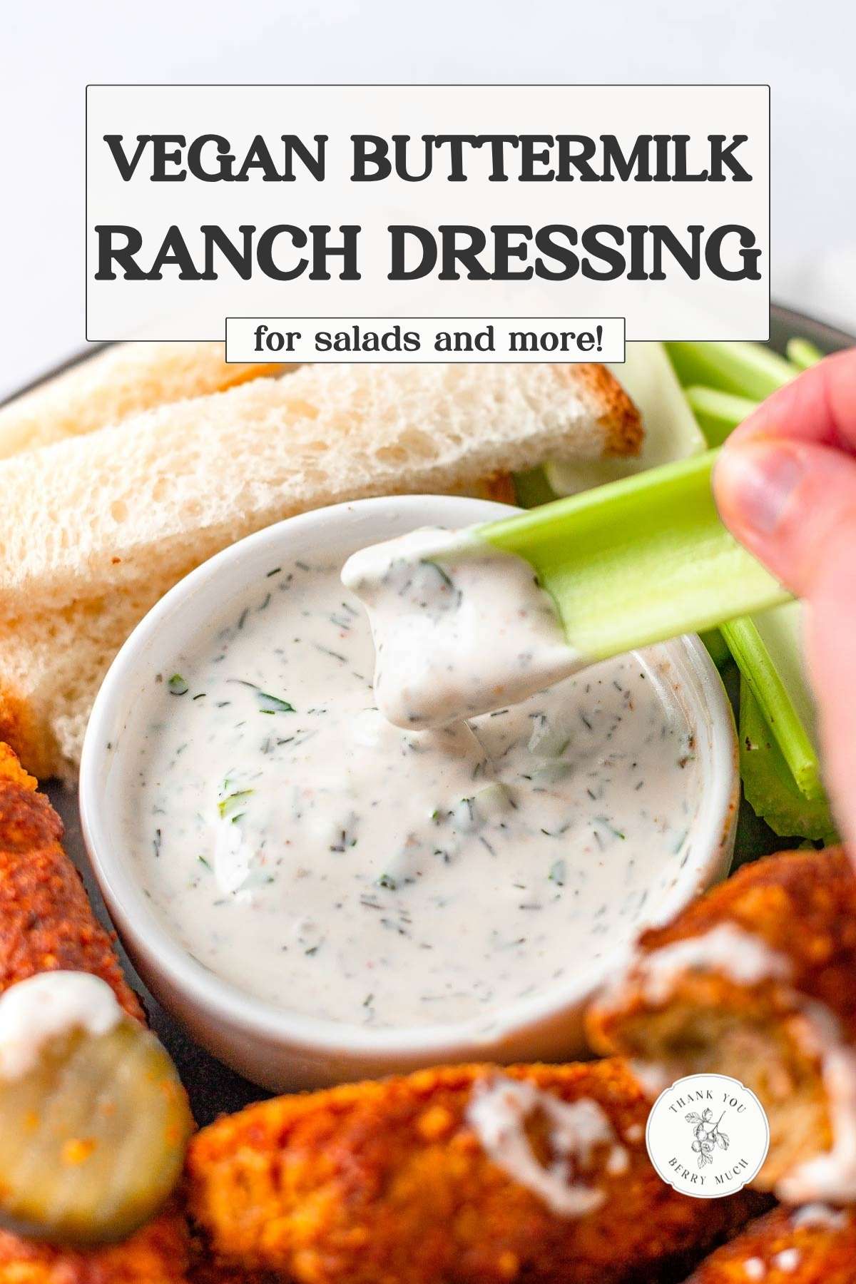 a pinterest pin of the vegan ranch recipe.
