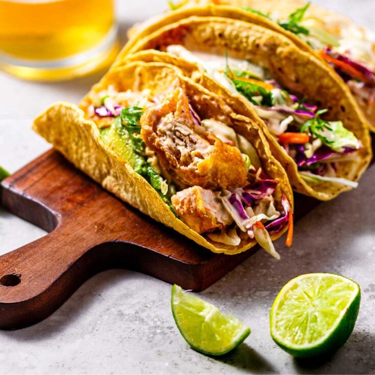 Vegan Garlic Aioli 'Fish' Tacos