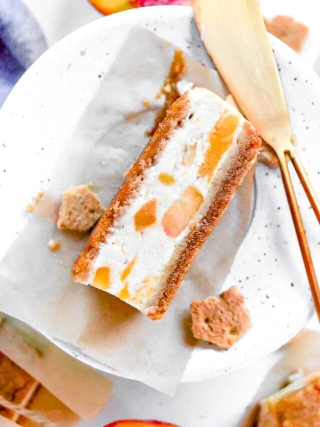 No Churn Peach Ice Cream Sandwiches