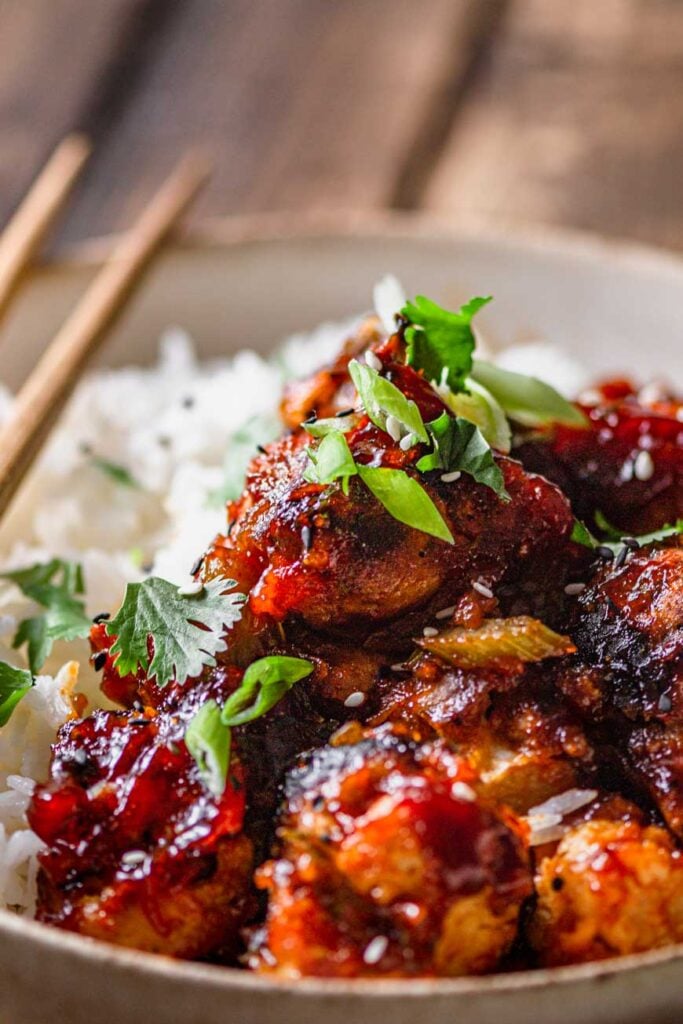 Air-fried Korean Cauliflower (vegan) - Thank You Berry Much