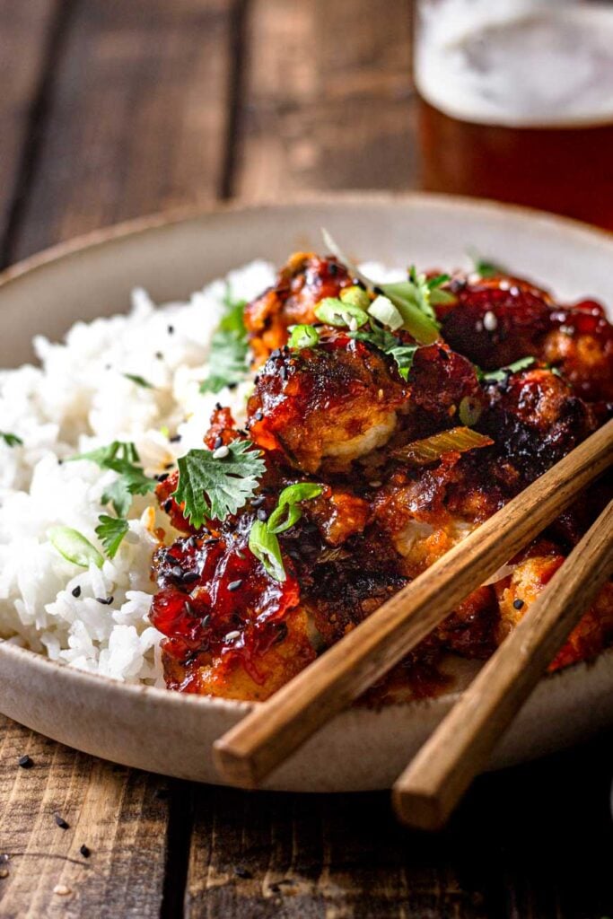 Air-Fried Korean Cauliflower (Vegan) - thank you berry much