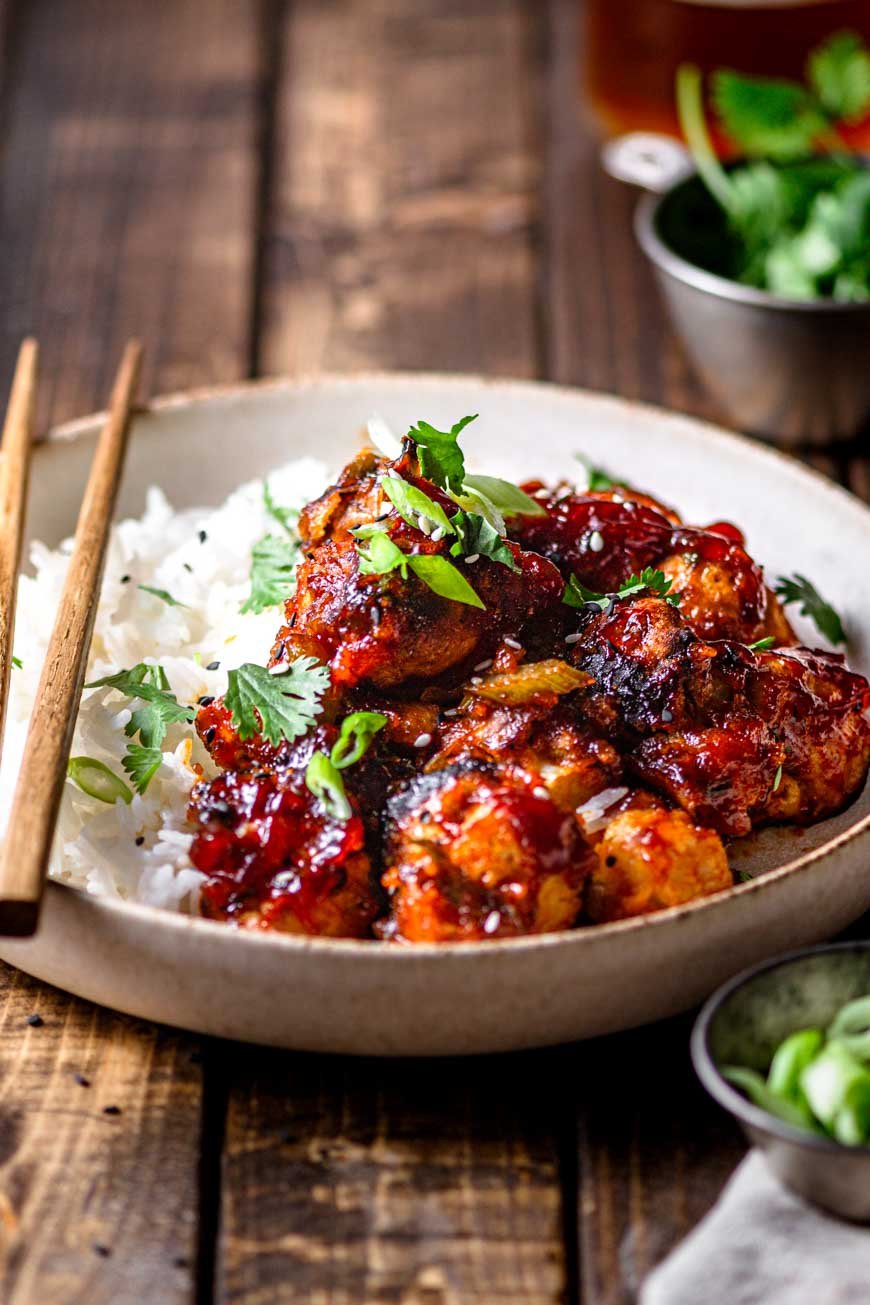 Air-Fried Korean Cauliflower (Vegan) - thank you berry much