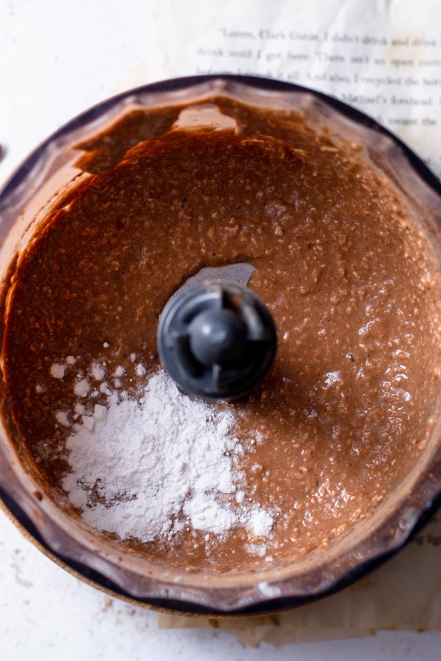 blended oats with baking powder.