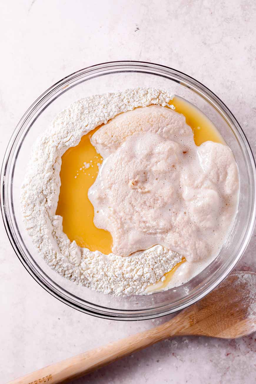 melted vegan butter and flour.