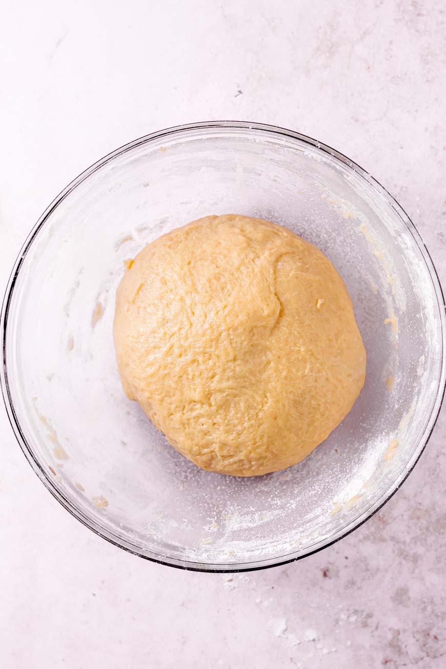 kneaded vegan brioche dough.