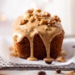 a loaf of coffee and walnut cake.