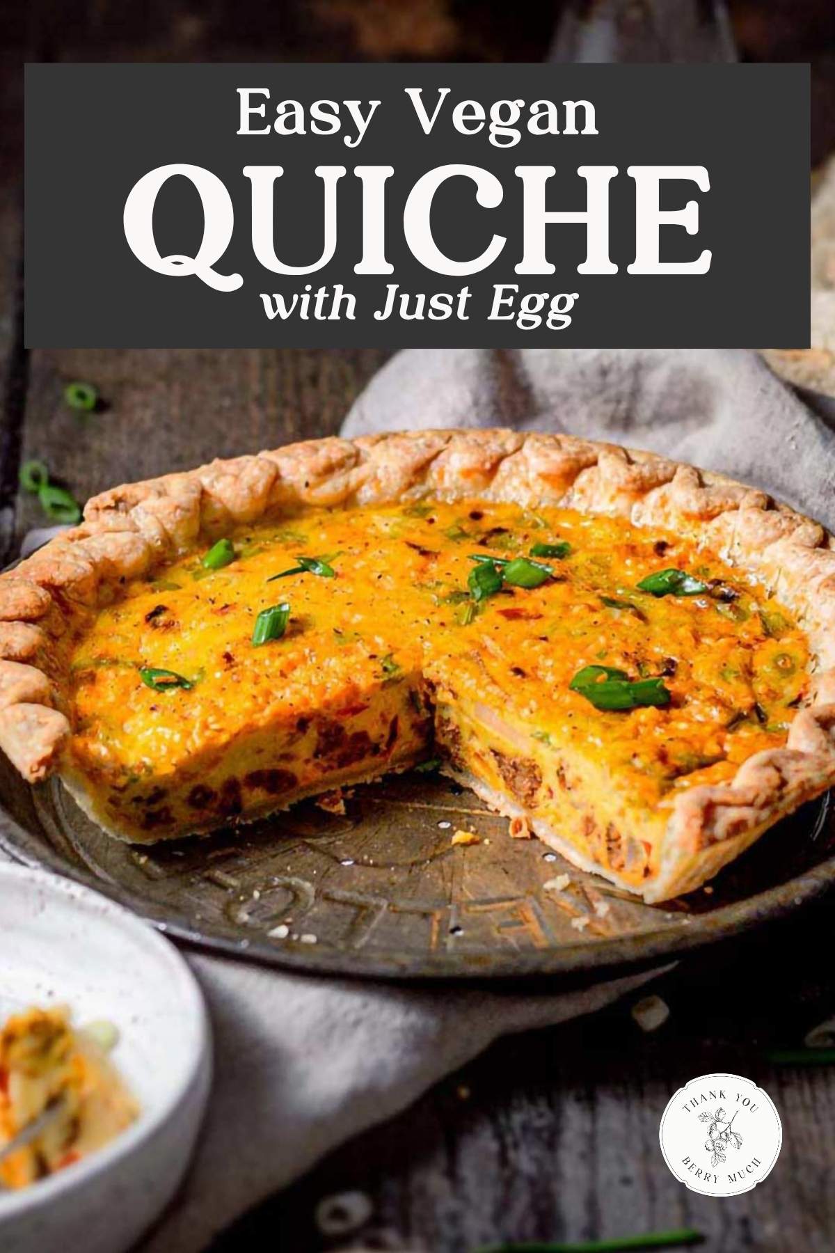 vegan JUST egg quiche pinterest pin.