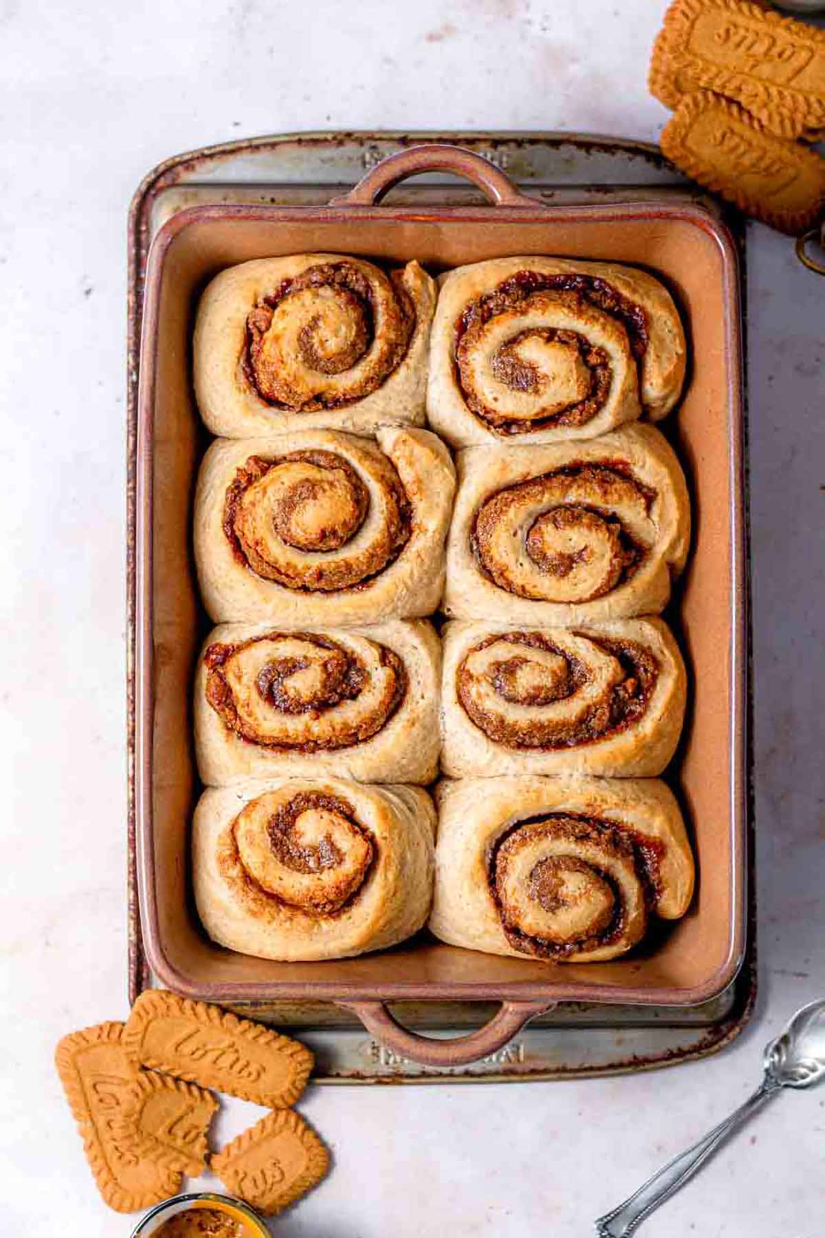 the baked biscoff cinnamon rolls.