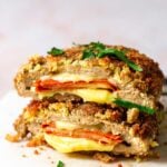 vegan cordon bleu with crispy panko.