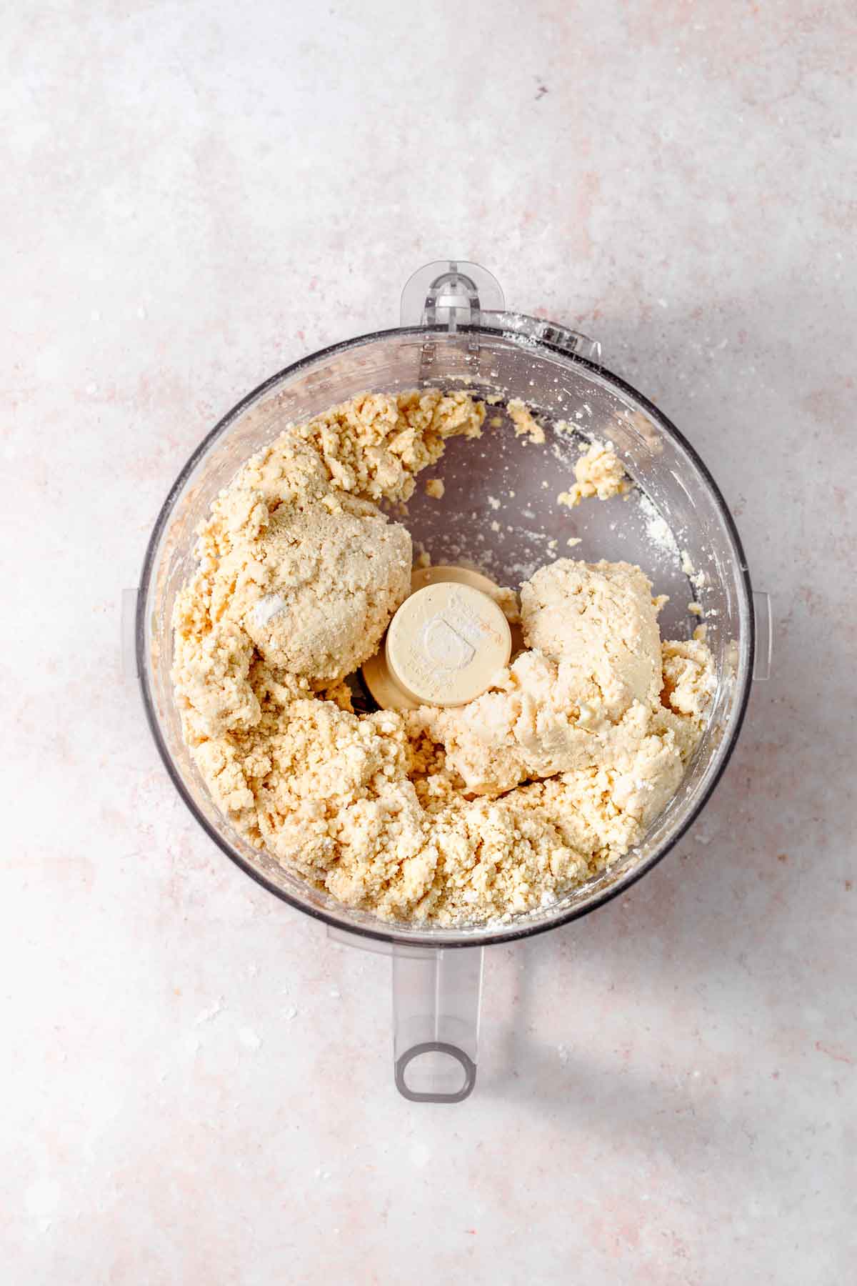 vegan pie dough in a food processor.