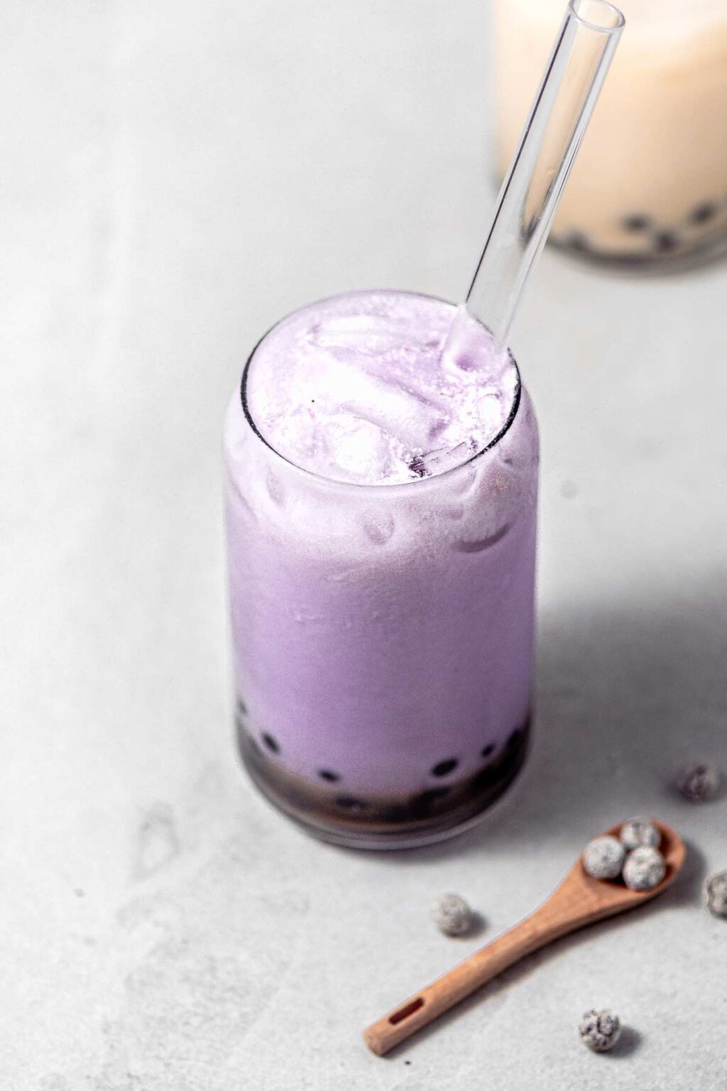 Taro Milk Bubble Tea with Real Taro