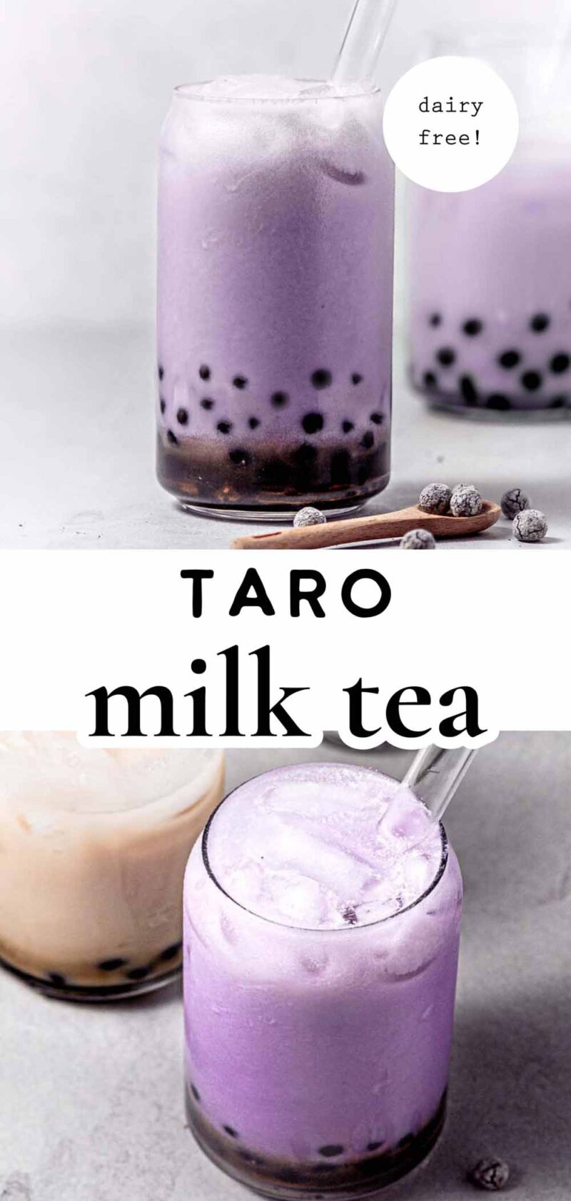 Taro Milk Bubble Tea with Real Taro or Powder