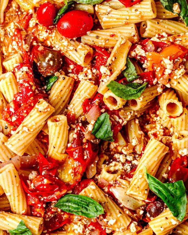 vegan baked feta pasta recipe.