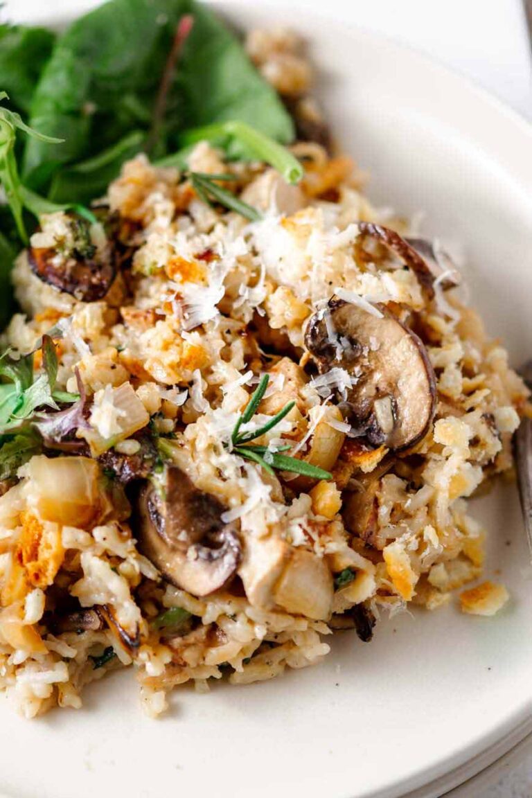 Creamy Vegan Chicken Broccoli Rice Casserole - Thank You Berry Much