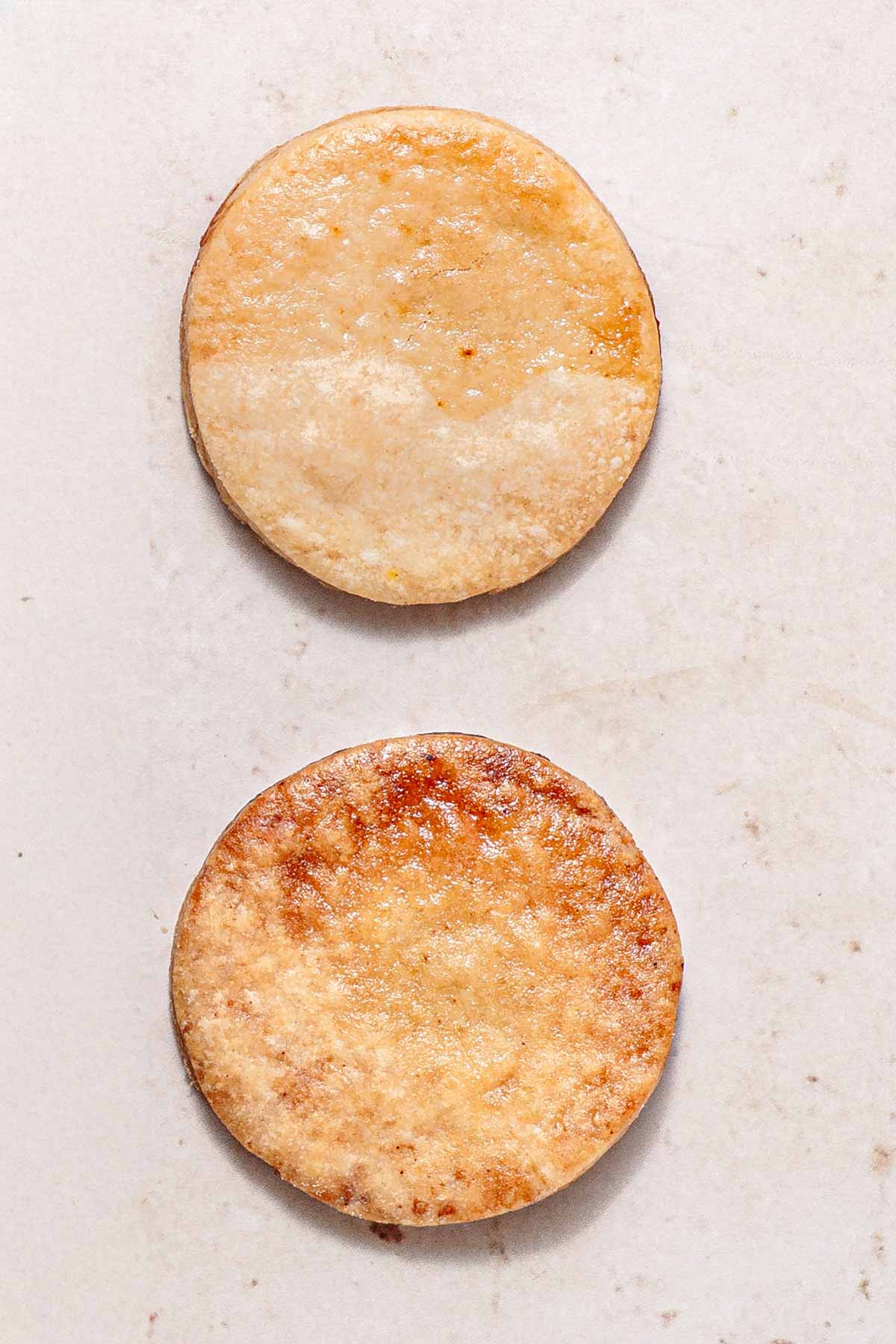 plant milk and maple syrup wash on pie crust.