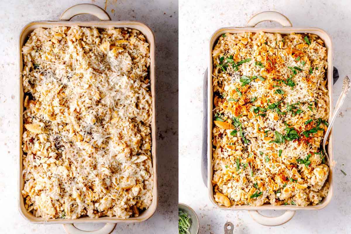 Creamy Vegan Chicken Broccoli Rice Casserole - Thank You Berry Much