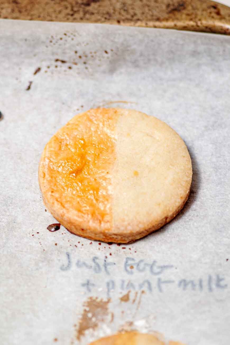 Just egg mixed with plant milk for egg wash.