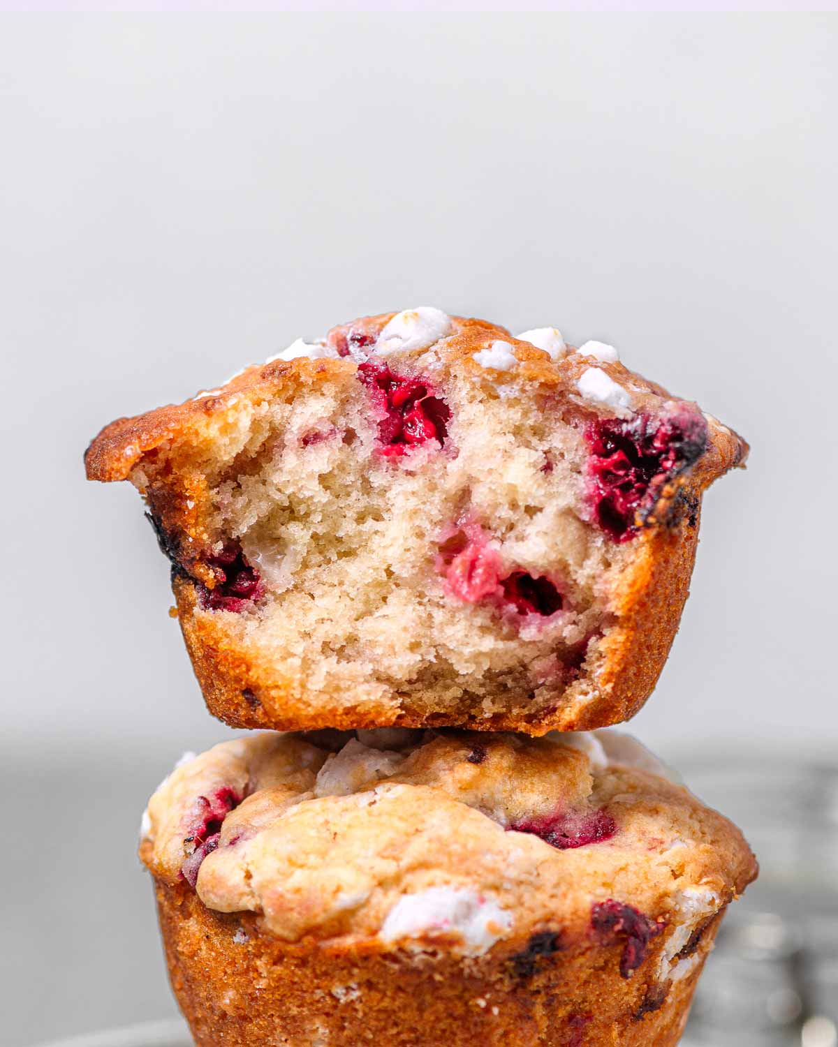Vegan Raspberry Muffins with White Chocolate