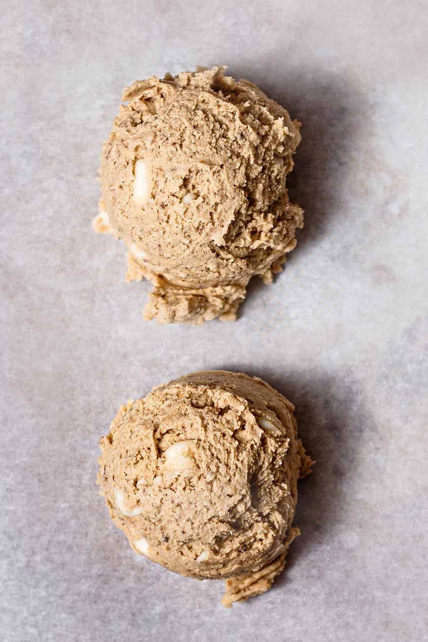 the scooped vegan cookie dough.