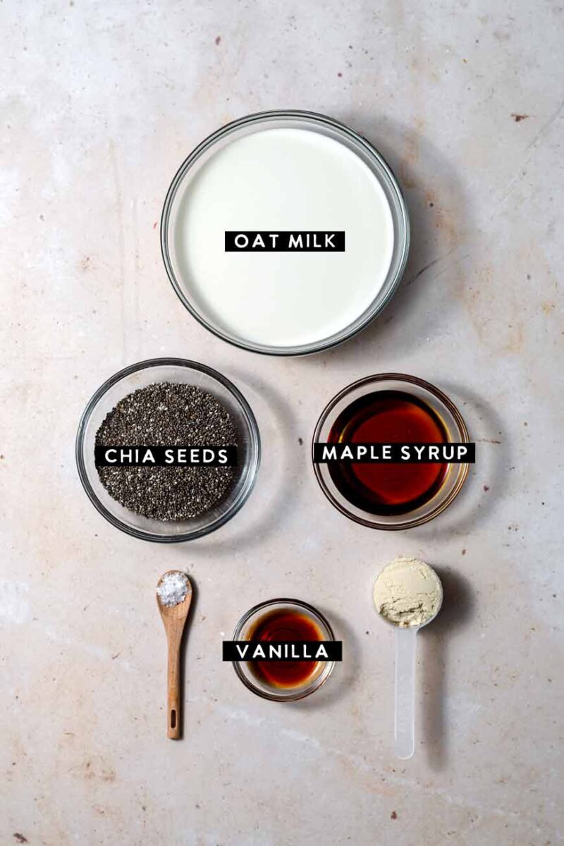 Oat Milk Chia Pudding with 20+ Topping Ideas