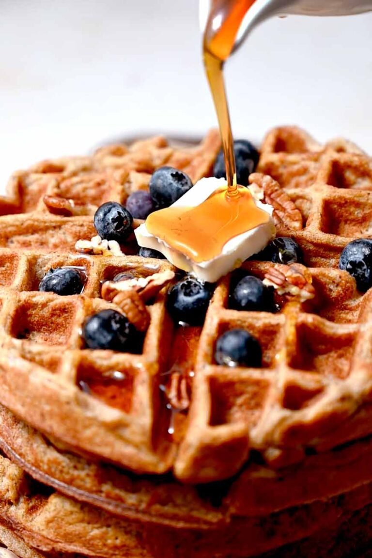 Fluffy Vegan Protein Waffles (No Banana)