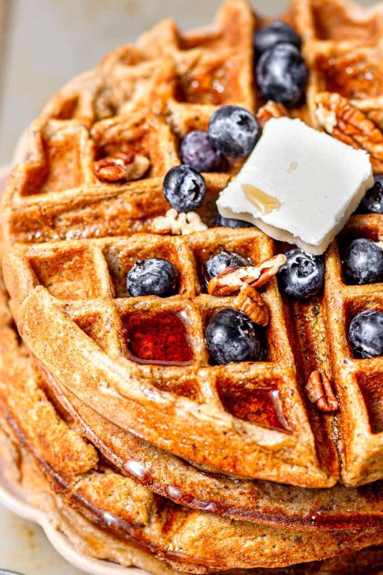 Fluffy Vegan Protein Waffles (No Banana)