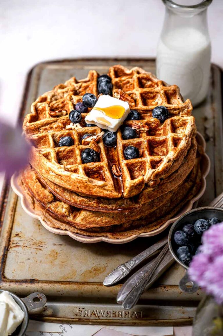 Fluffy Vegan Protein Waffles (No Banana)