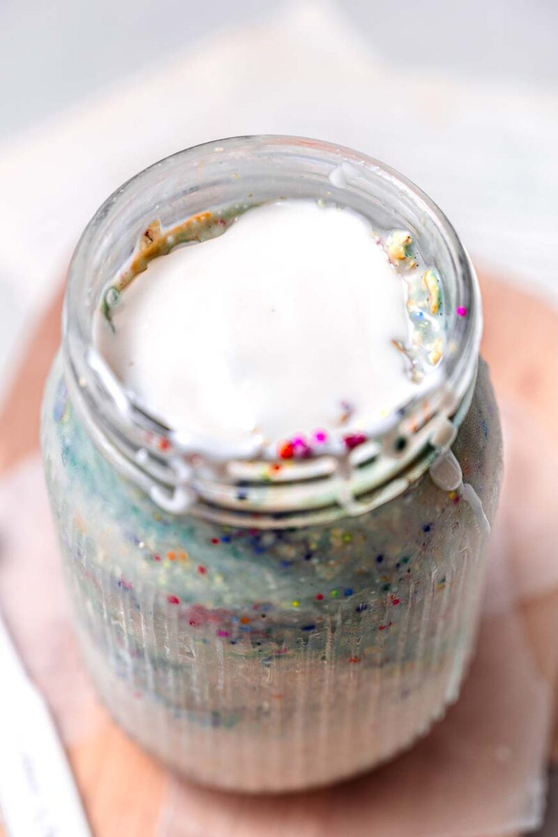 Birthday Cake Overnight Oats - Vegan & Gluten-Free Funfetti Oats!