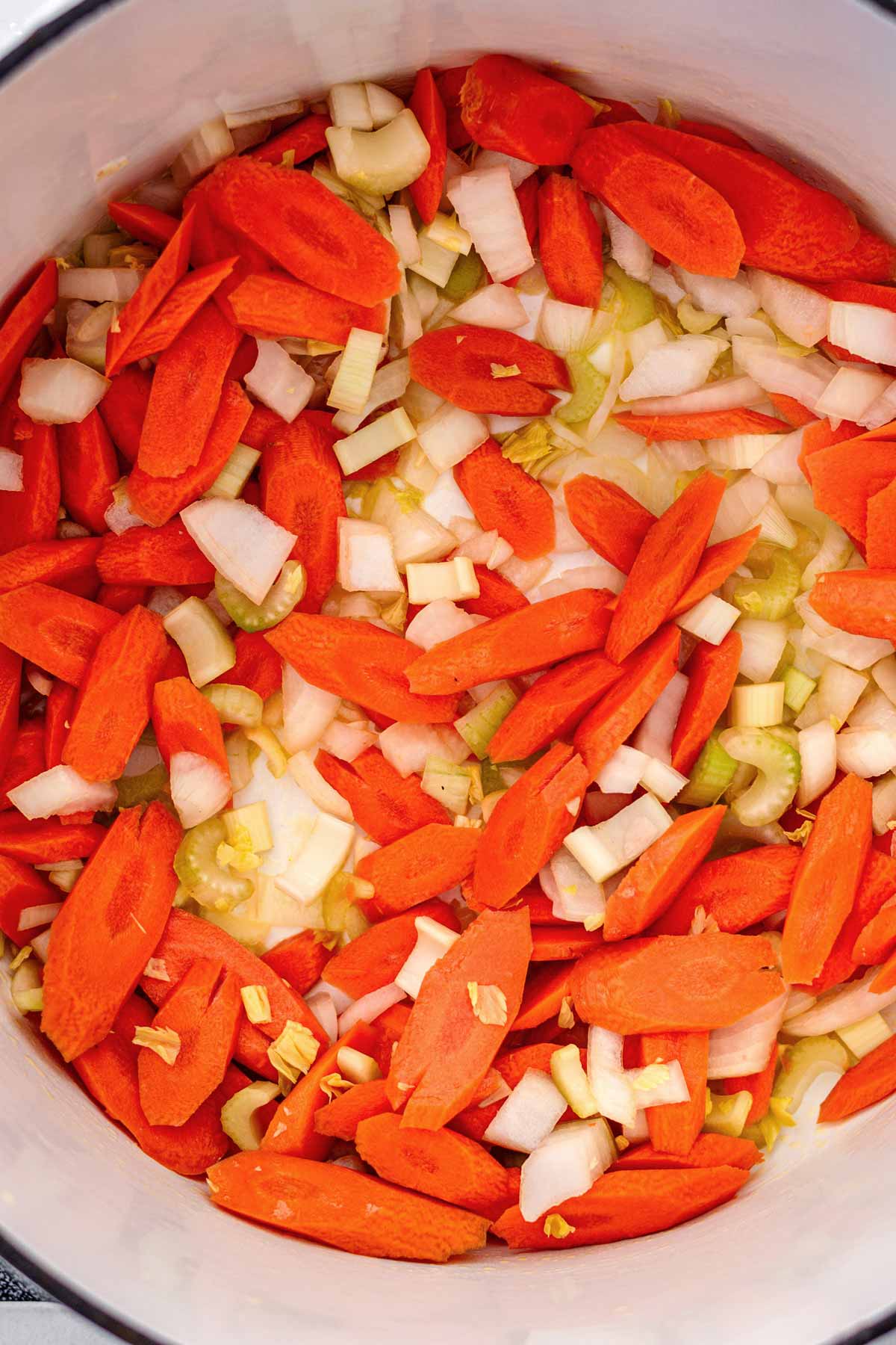 carrots, celery and onions for the seitan stew.