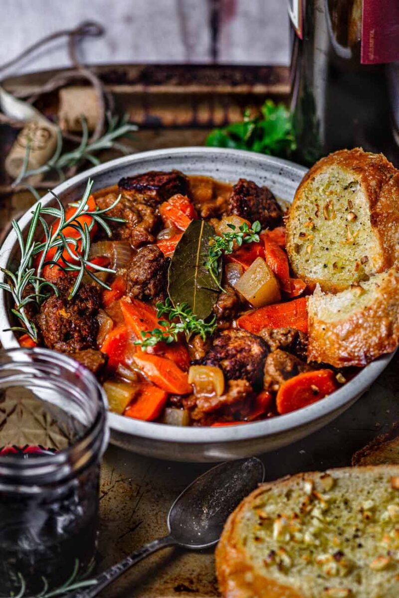 Vegan Beef Bourguignon with Seitan Thank You Berry Much