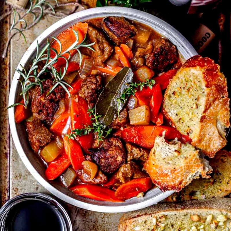 vegan beef bourguignon recipe.