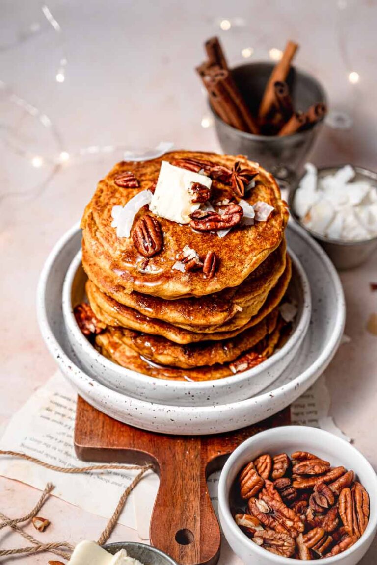 Fluffy Maple Pecan Pumpkin Pancakes Thank You Berry Much