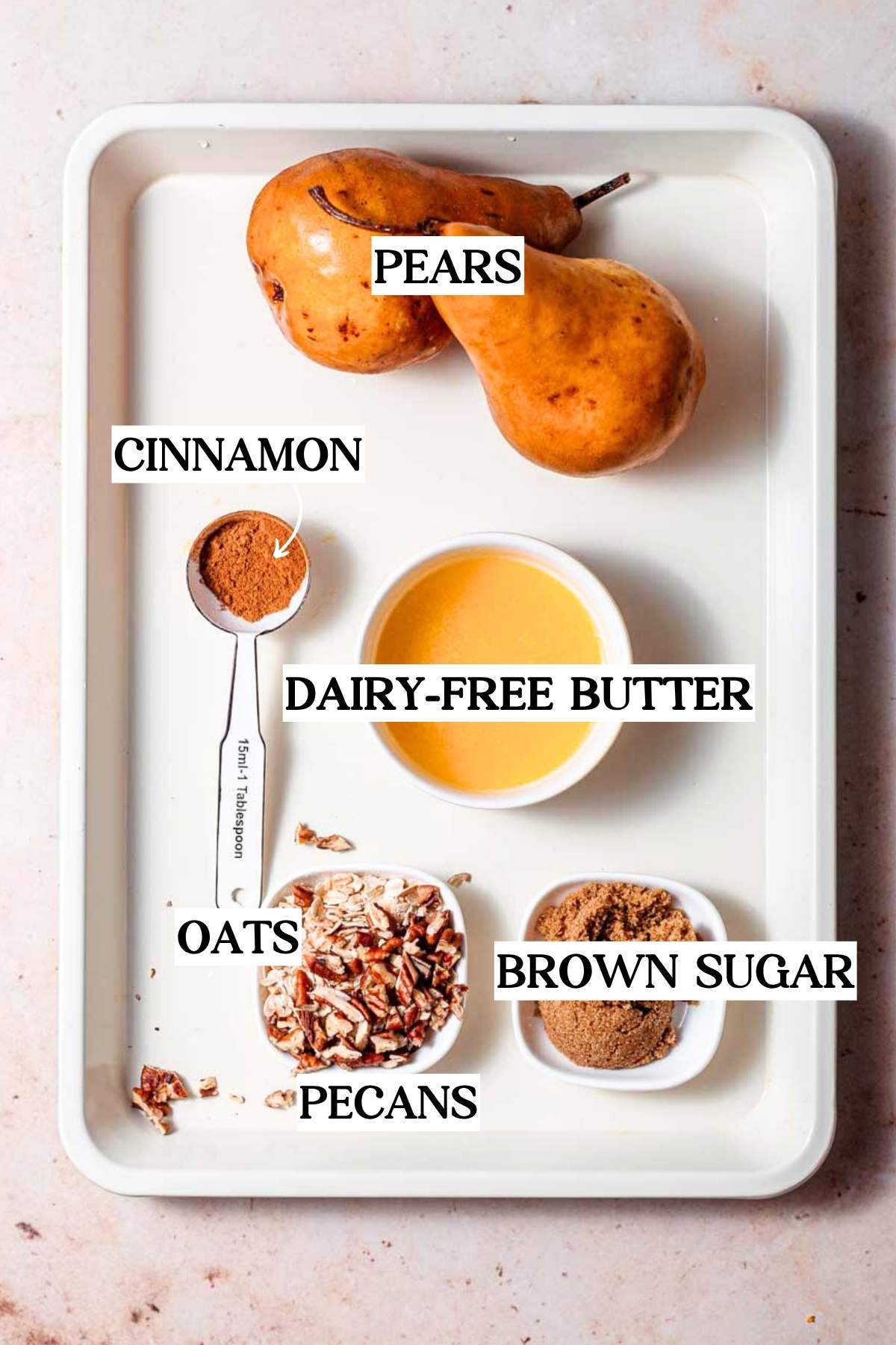 ingredients like pears, oats and pecans.