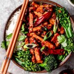 vegan mongolian tofu and broccoli.