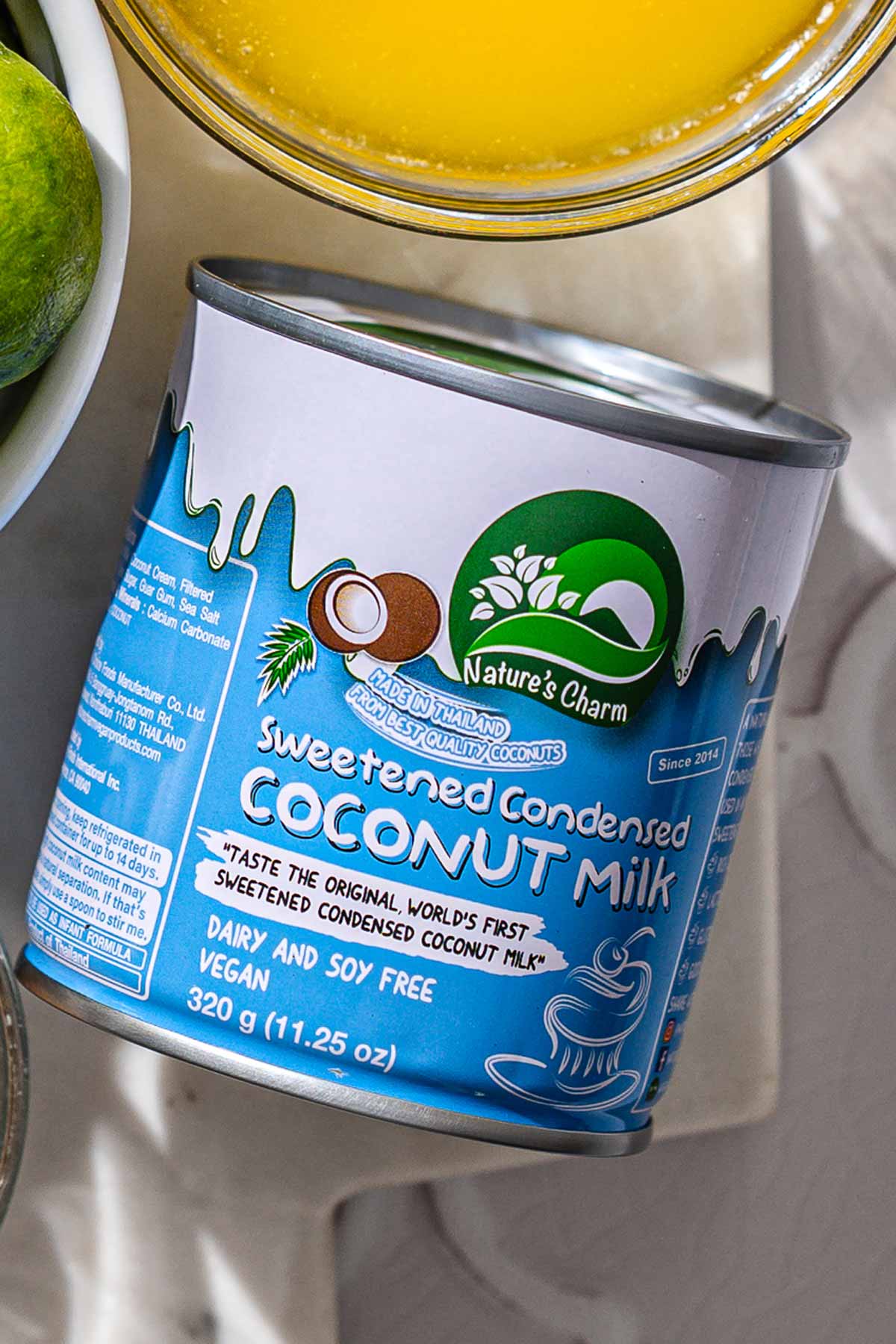 a can of sweetened condensed coconut milk.