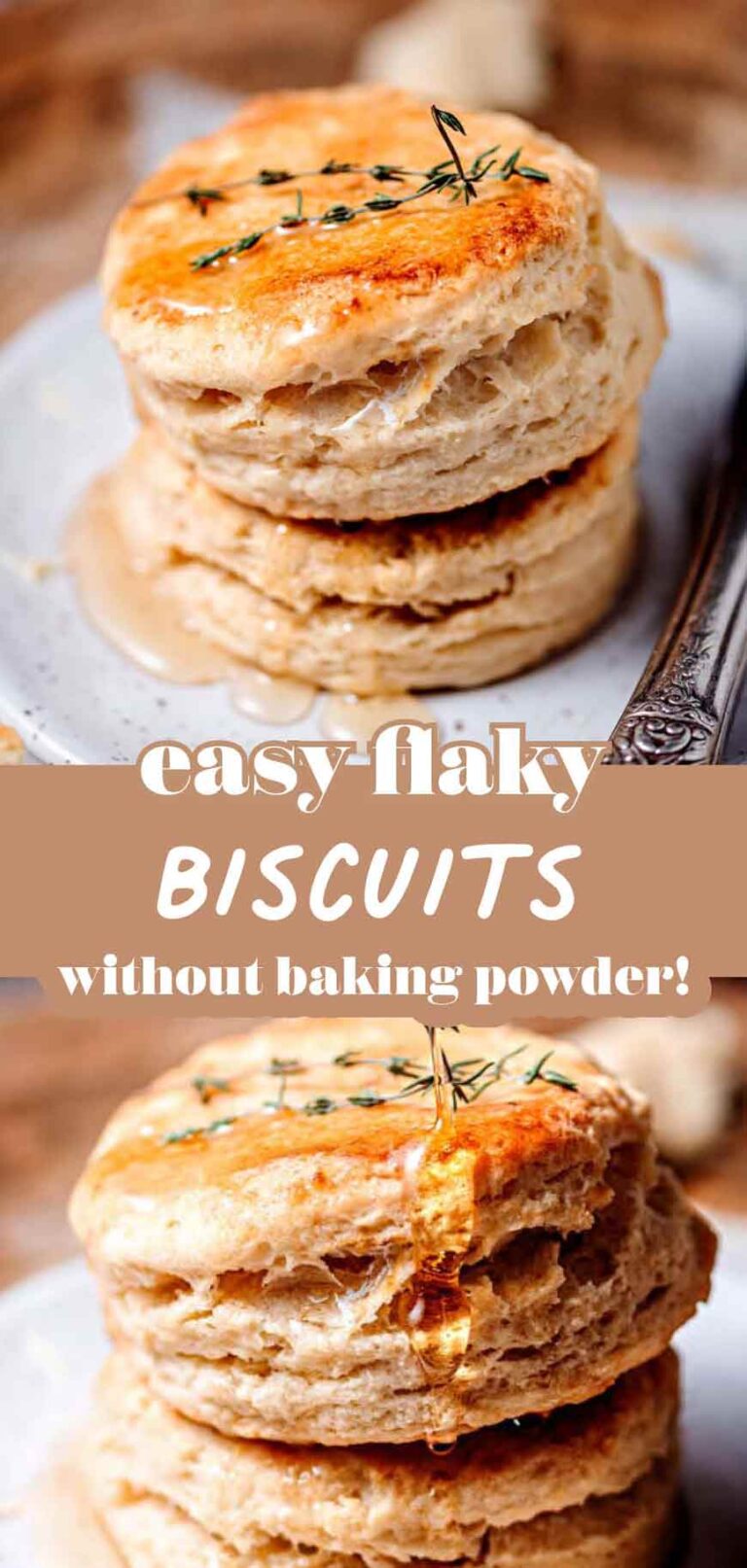 Easy Flaky Homemade Biscuits (No Baking Powder or Soda)